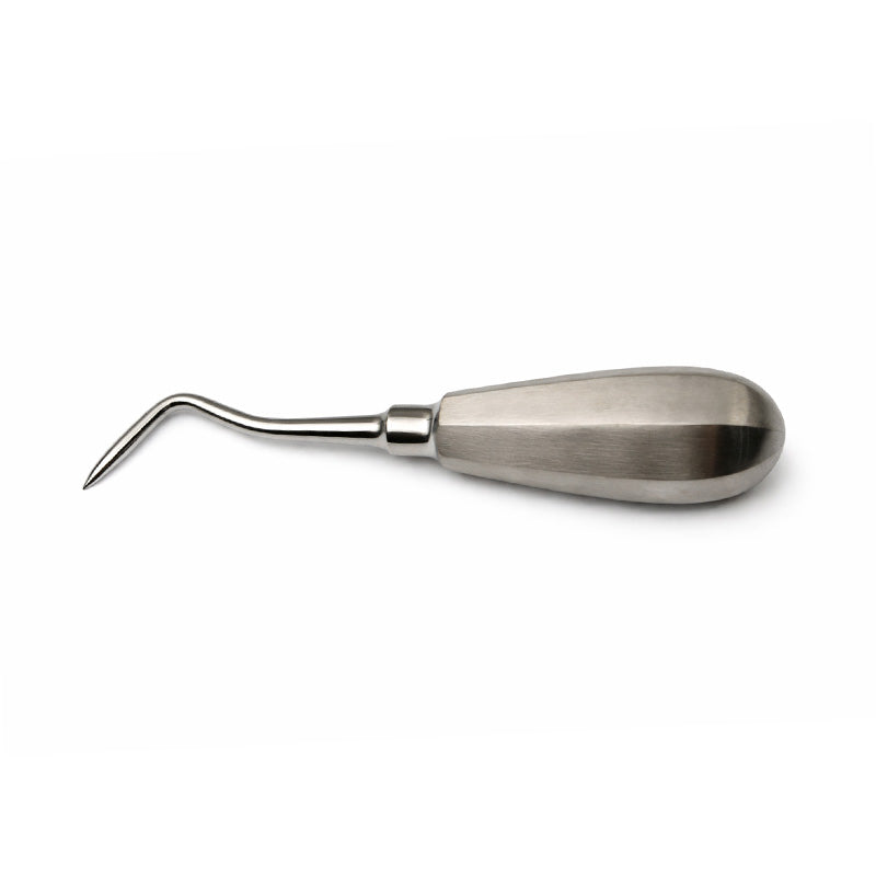 CAT Instruments Flohr Left Apexo elevator, dental instrument used for precise surgical procedures, shown in close-up.
