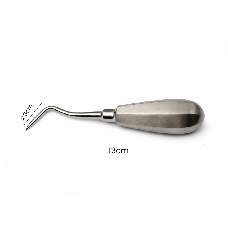 CAT Instruments Flohr Left Apexo elevator, a dental instrument used for precise procedures, shown in a detailed close-up image.