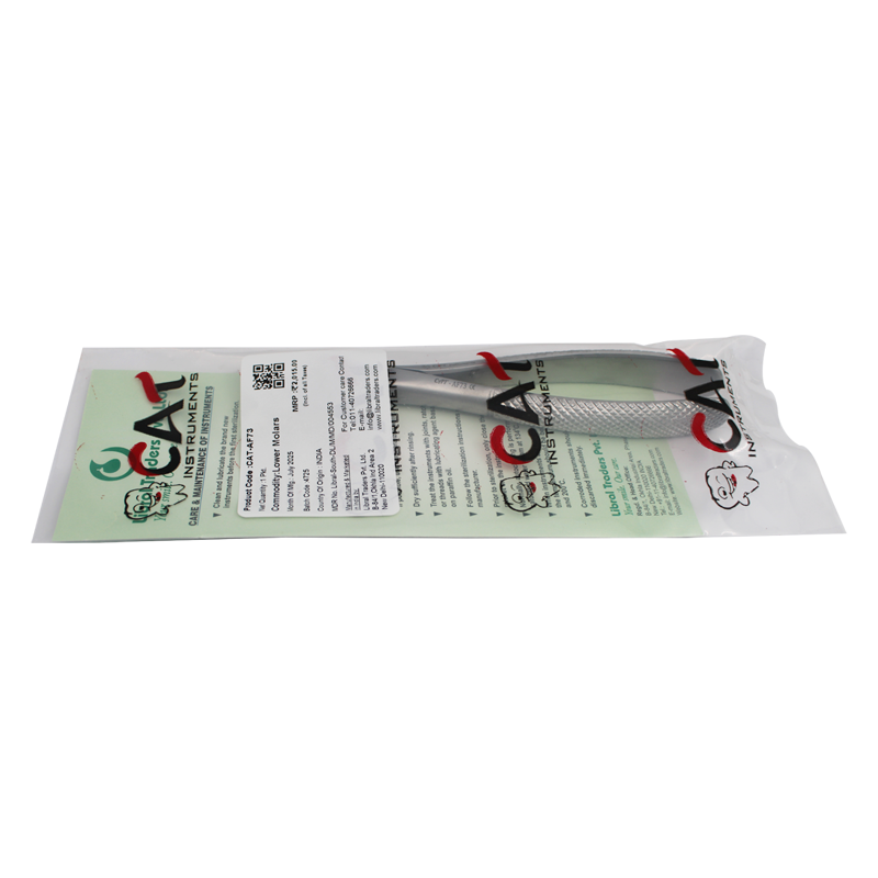 CAT Instruments adult extraction forceps for lower molars, stainless steel dental forceps for molar tooth extraction.