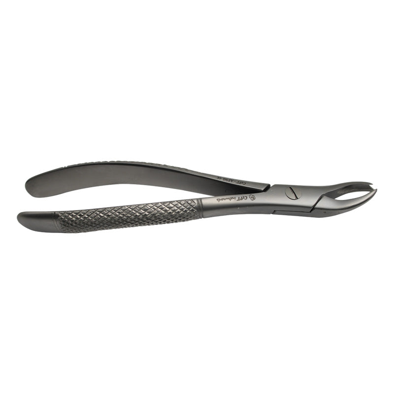 CAT Instruments upper cowhorn left extraction forceps for adult cats, veterinary dental tool for tooth extraction procedures.