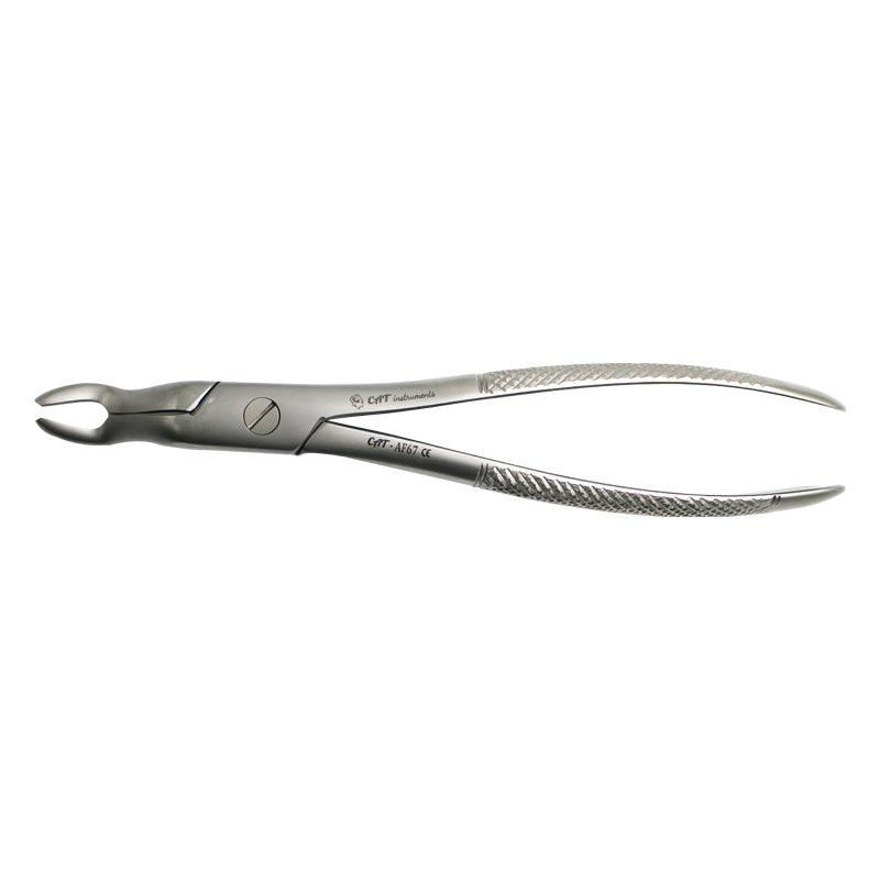 CAT Instruments upper wisdom teeth extraction forceps for adult patients, stainless steel dental instrument with ergonomic design.