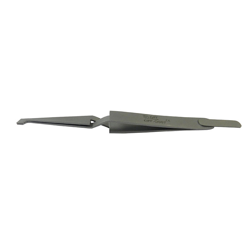 CAT Instruments anterior tweezer tips with bracket holder, designed for precise dental or surgical forceps use.