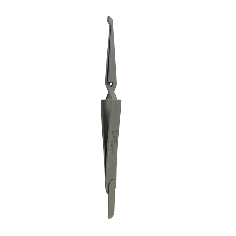 CAT Instruments anterior tweezer tips attached to forceps, designed for precise handling in dental or surgical procedures