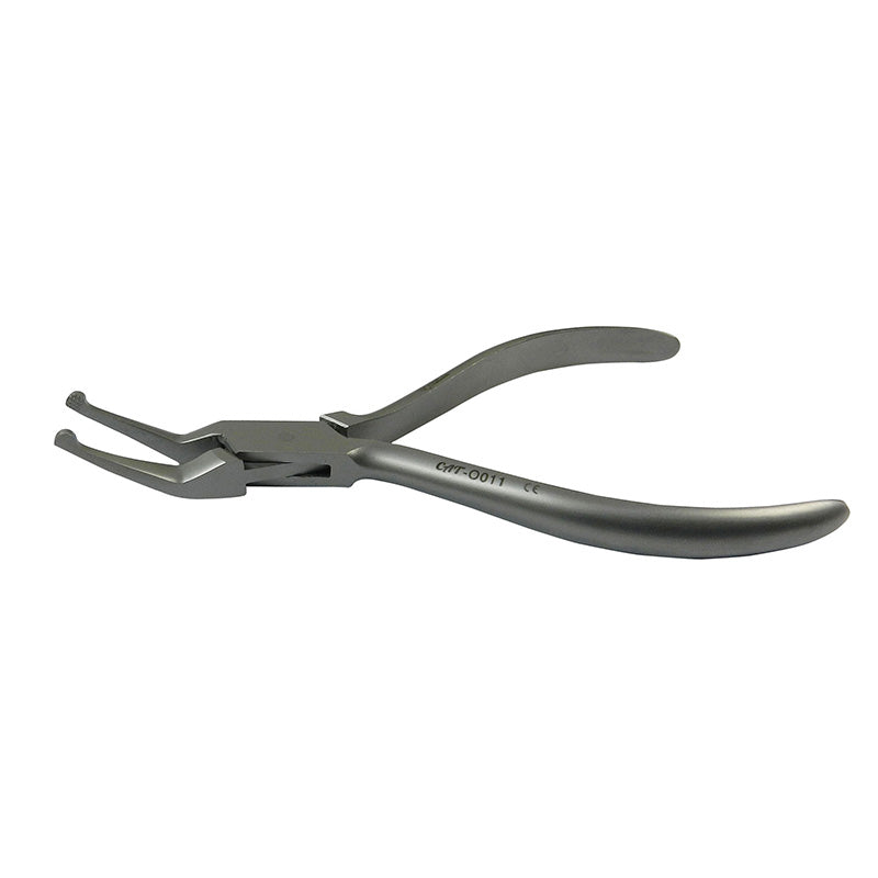 CAT Instruments How Style Curved Plier, 14 cm, professional metal tool with curved tips for precise gripping and manipulation.