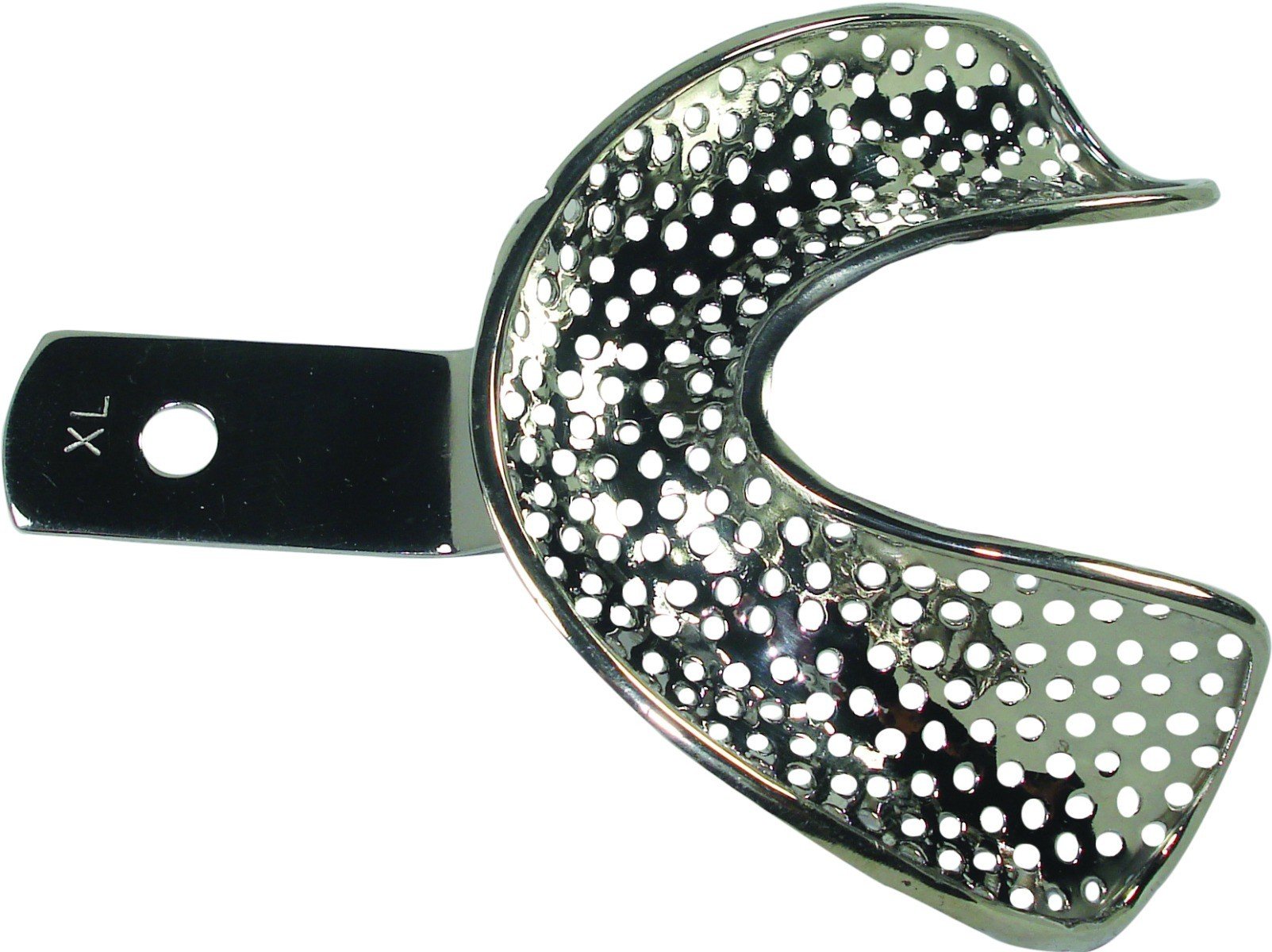 Extra-large CAT SS impression tray for edentulous patients, perforated design for secure dental impressions, from CAT Instruments.