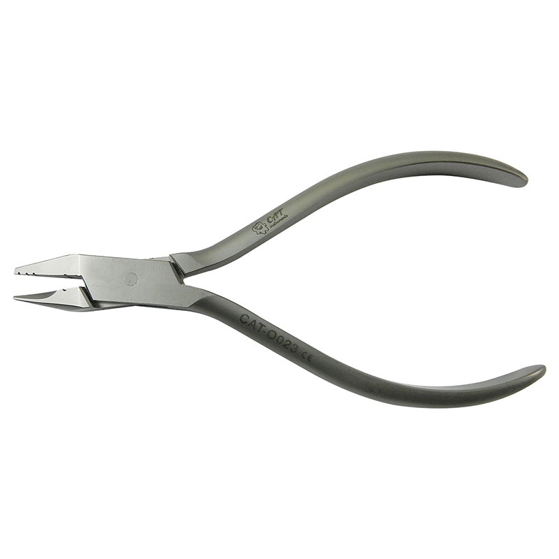 CAT Instruments light wire and bird beak plier with serrations, 12.5 cm, featuring a curved beak for precise gripping and cutting.