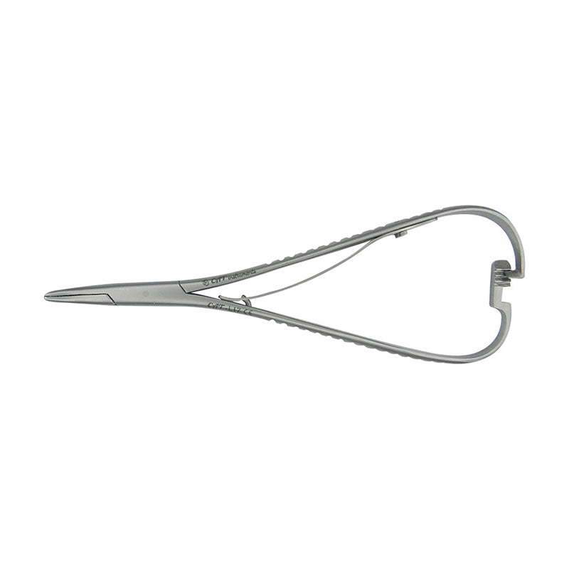 Curved CAT Instruments lingual pliers, Mathieu needle holder, designed for precise dental procedures and easy handling.