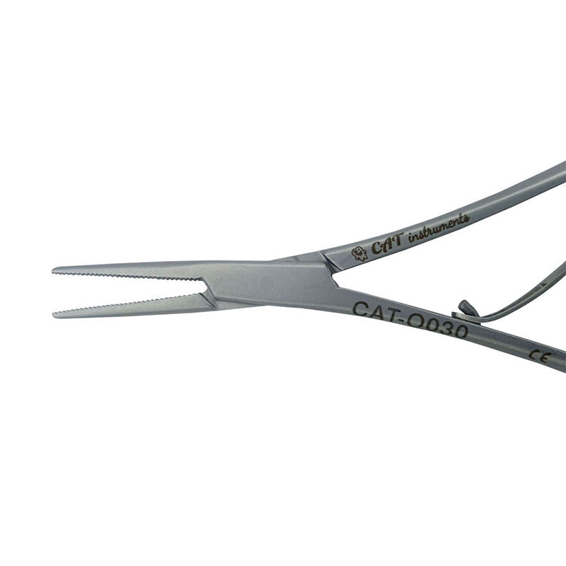 CAT Mathieu Mini Needle Holder Ligating Tool, 14 cm, stainless steel surgical instrument for precise needle handling and ligation.