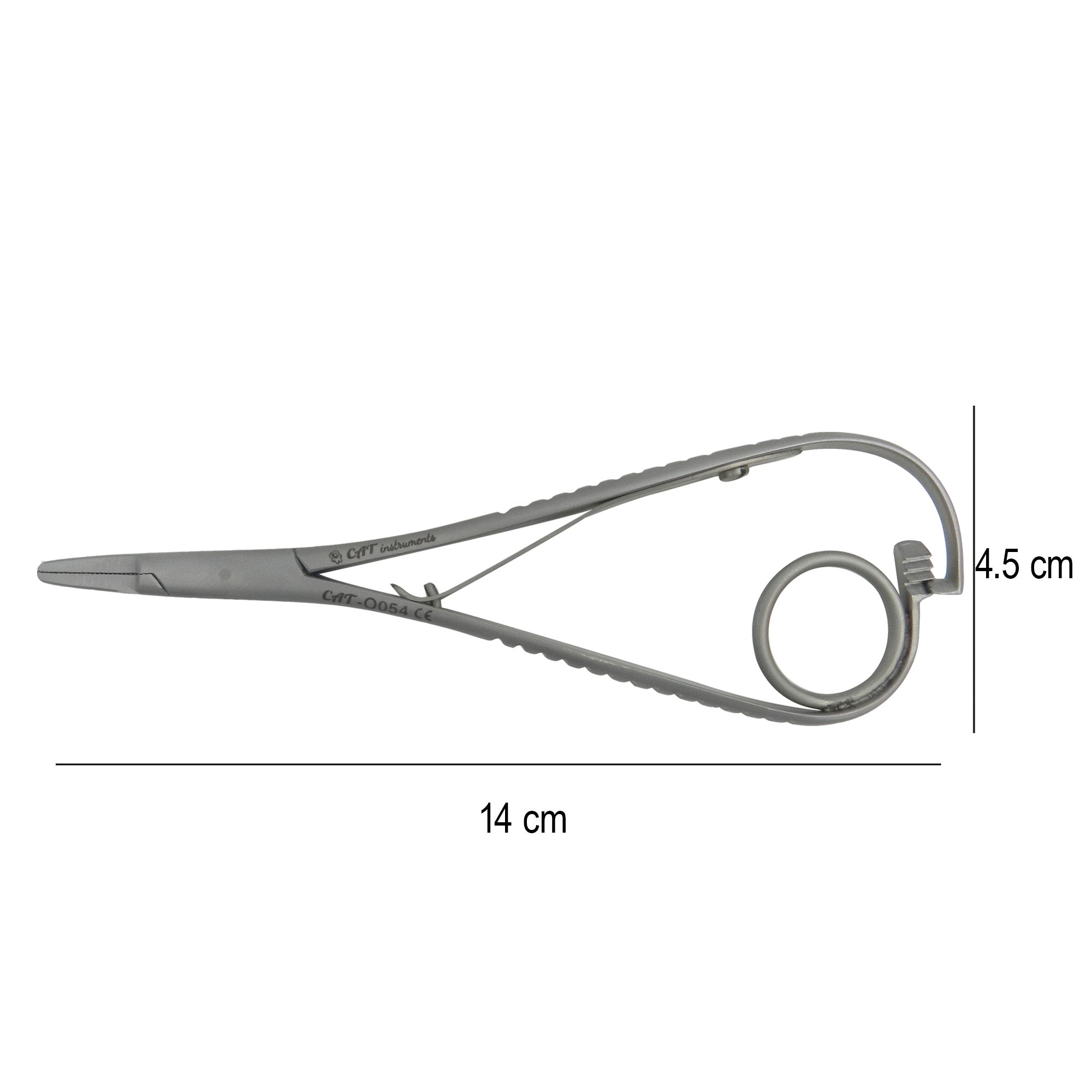 CAT Instruments Mathieu Needle Holder with Ring, a surgical ligating instrument with ergonomic design and precision tips.