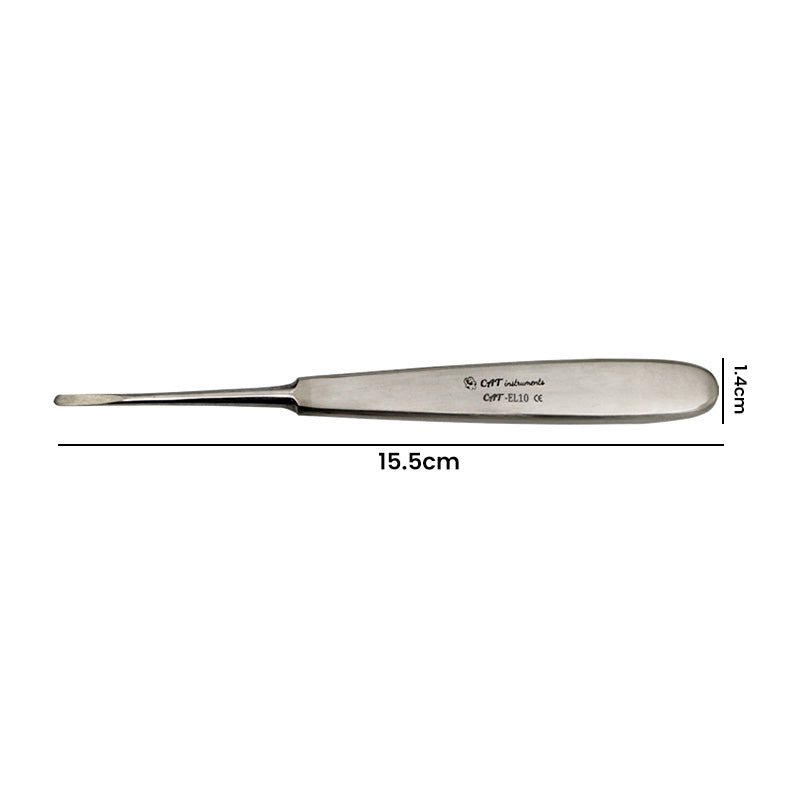 Surgical CAT Instruments Warwick James Straight Elevator used for dental procedures, featuring a straight metal design.
