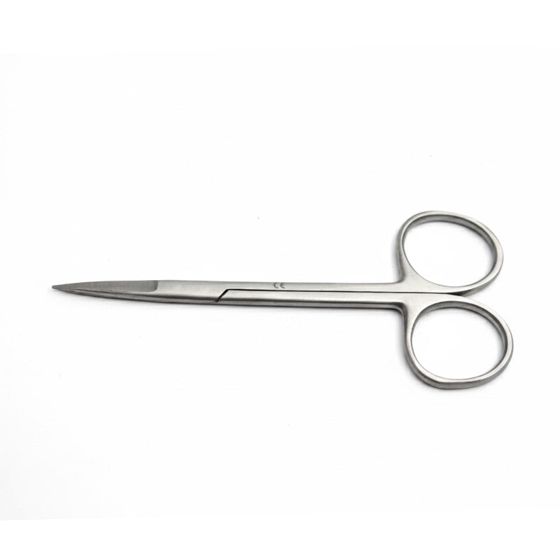 Straight 10 cm CAT Instruments surgical iris scissors with fine blades for precise eye surgery procedures.