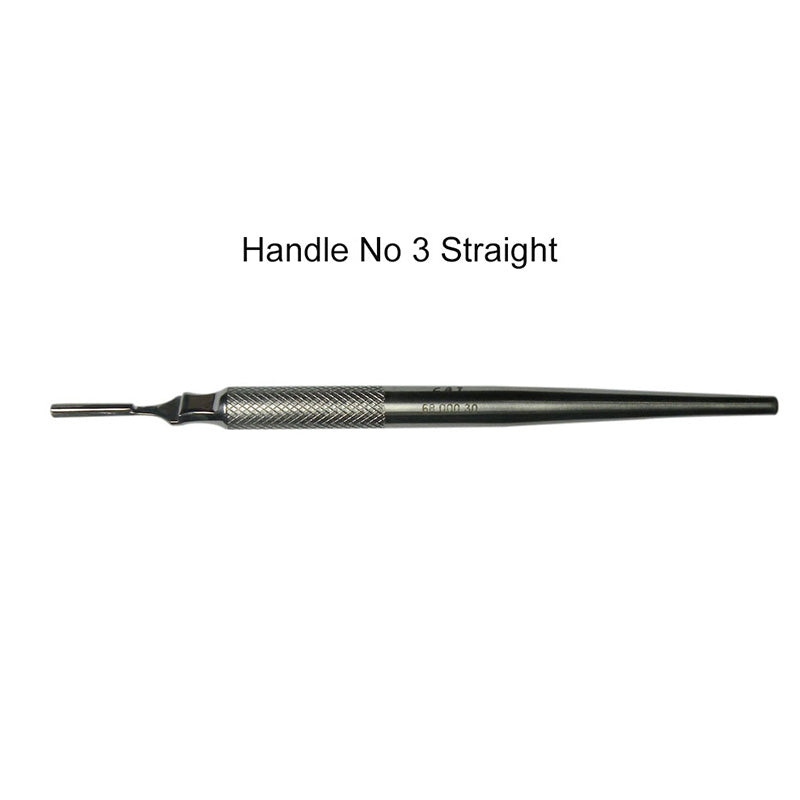 Surgical CAT Instruments scalpel handle No 3 with straight design, used for precise surgical procedures in medical settings.