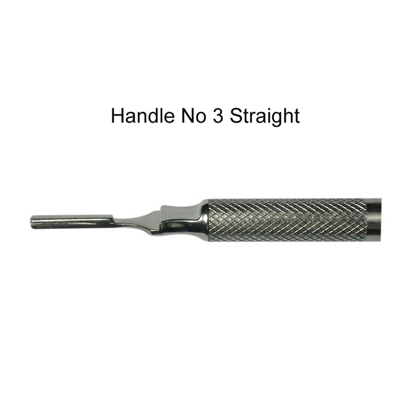 CAT Instruments surgical scalpel handle No 3, a straight surgical tool with a metal grip for precise cutting in medical procedures.