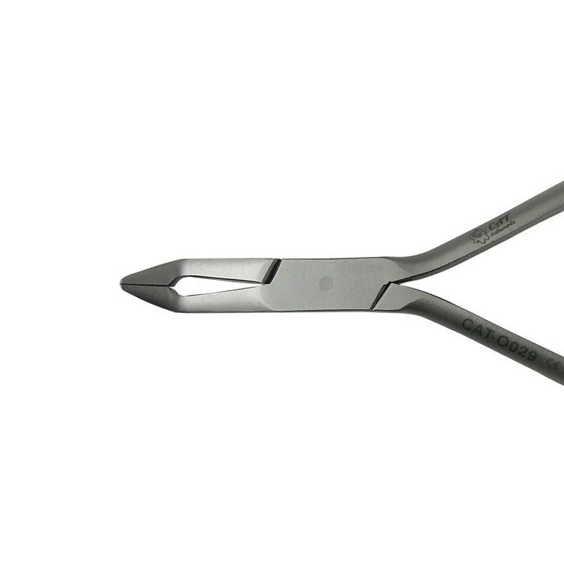 Small CAT Instruments Weingart-style plier for dental procedures, with ergonomic handles and precise jaw design.