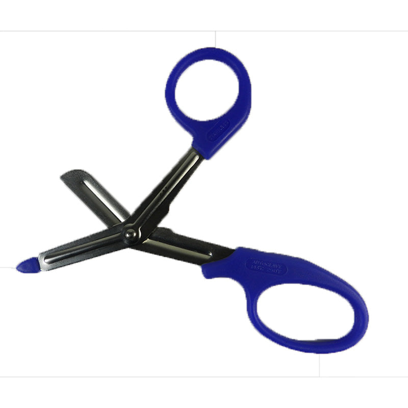 Blue CAT Surgical utility scissors, 18cm, with sharp blades and ergonomic handles, designed for precise cutting in medical or grooming tasks.