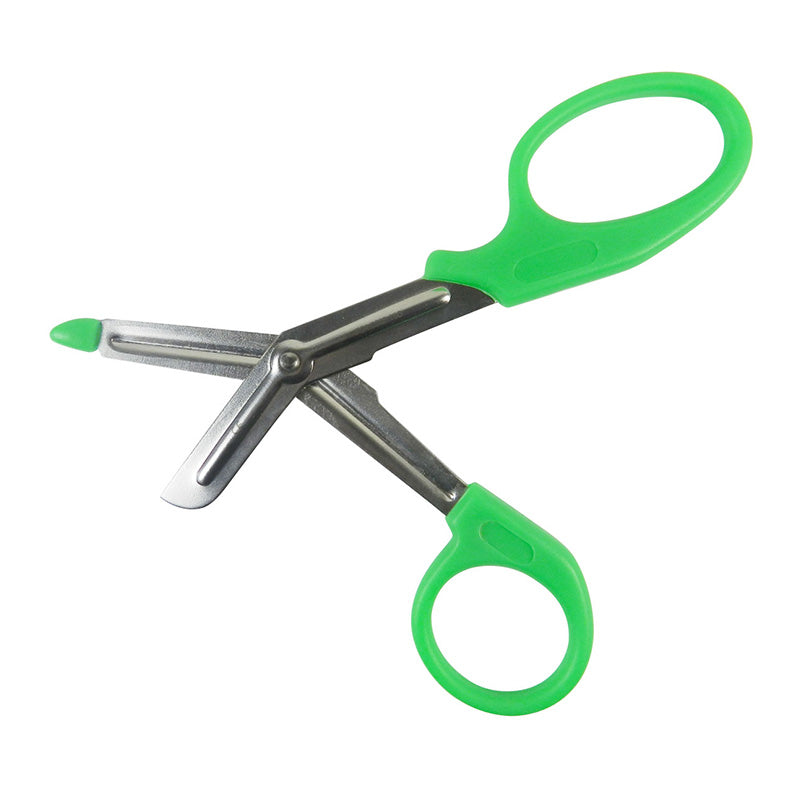 Green CAT Surgical utility scissors, 18cm, with sharp blades and ergonomic handle, used for precise cutting in medical or craft tasks.