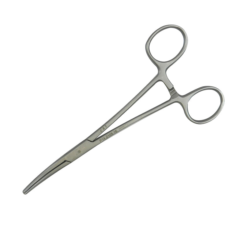 Curved 16cm CAT Rankin Crile artery forceps by CAT Surgical, stainless steel surgical forceps for precise artery clamping.