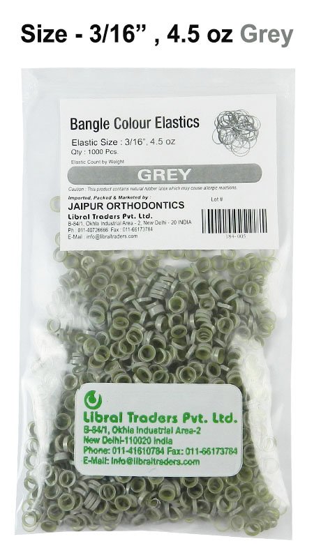 Grey Centrino Bangle Colour Elastics, lightweight elastic bands for jewelry making or crafting projects.