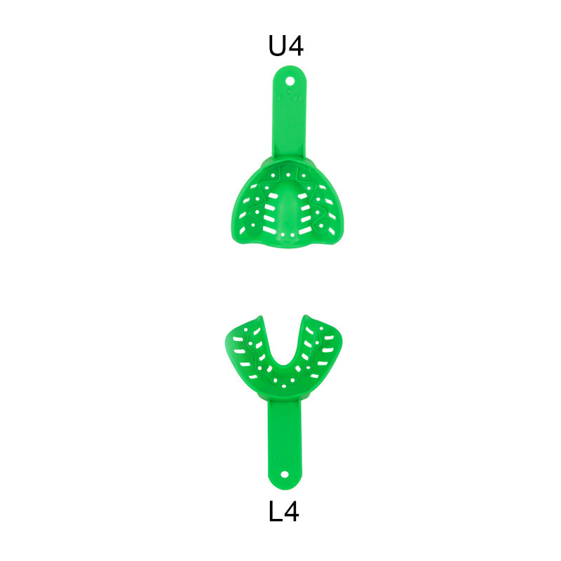 Pair of Centrino orthodontic autoclavable impression trays for dental impressions, designed for precise orthodontic procedures.