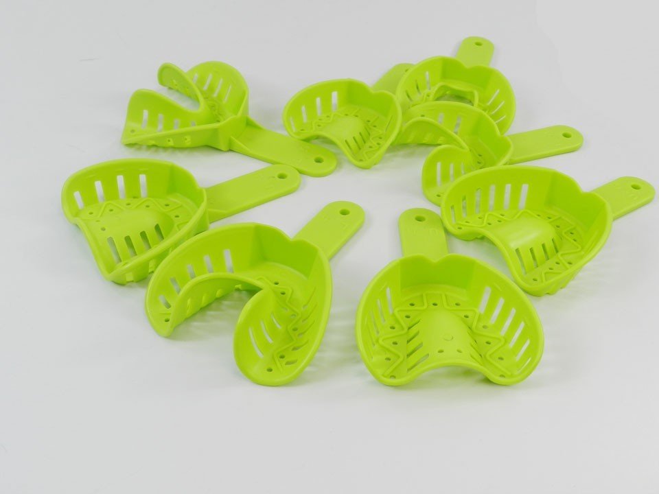 Centrino orthodontic autoclavable impression trays set of 4 pairs, including upper and lower trays for dental impressions.