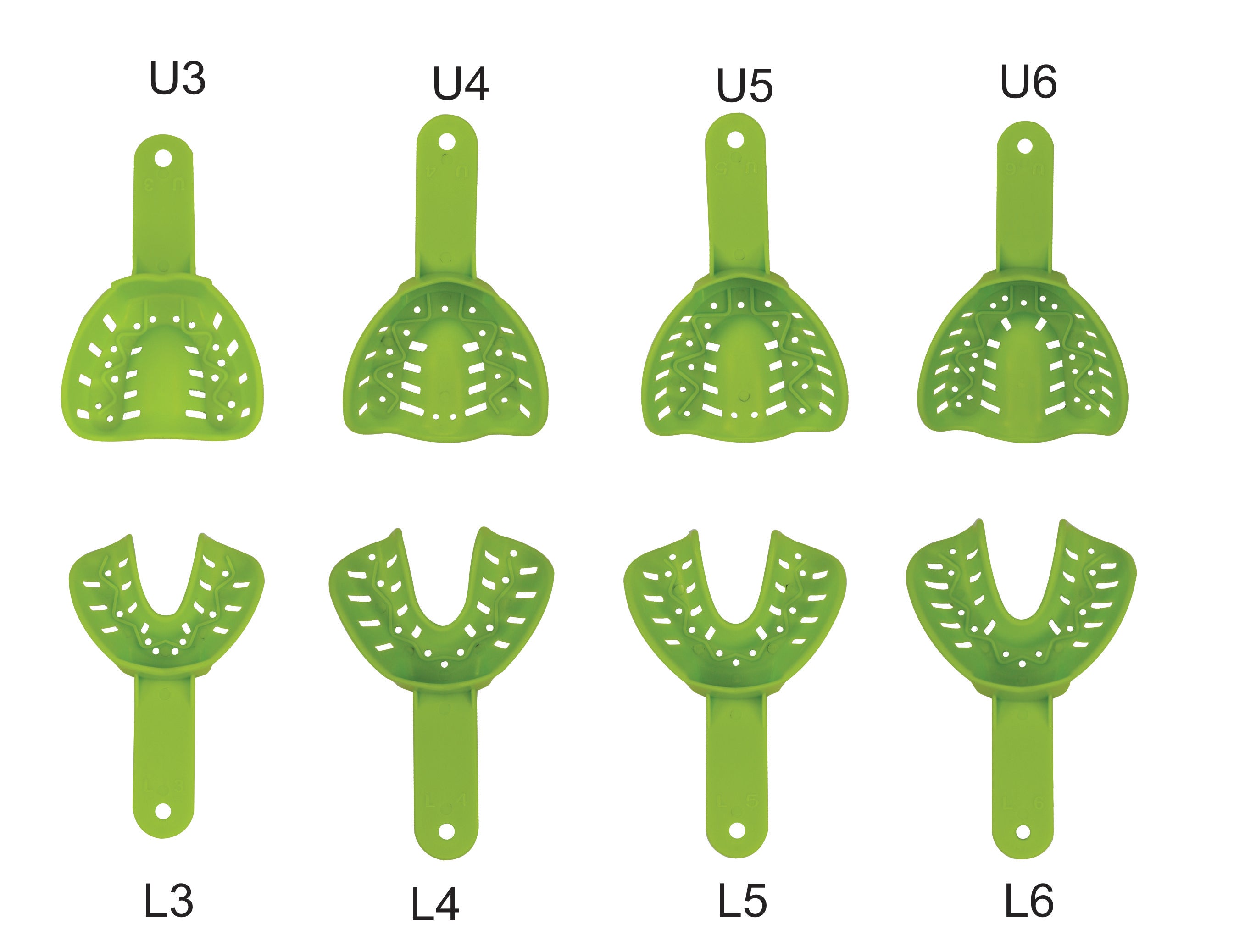 Centrino orthodontic autoclavable impression trays set of 4 pairs for upper and lower teeth, dental impression trays.