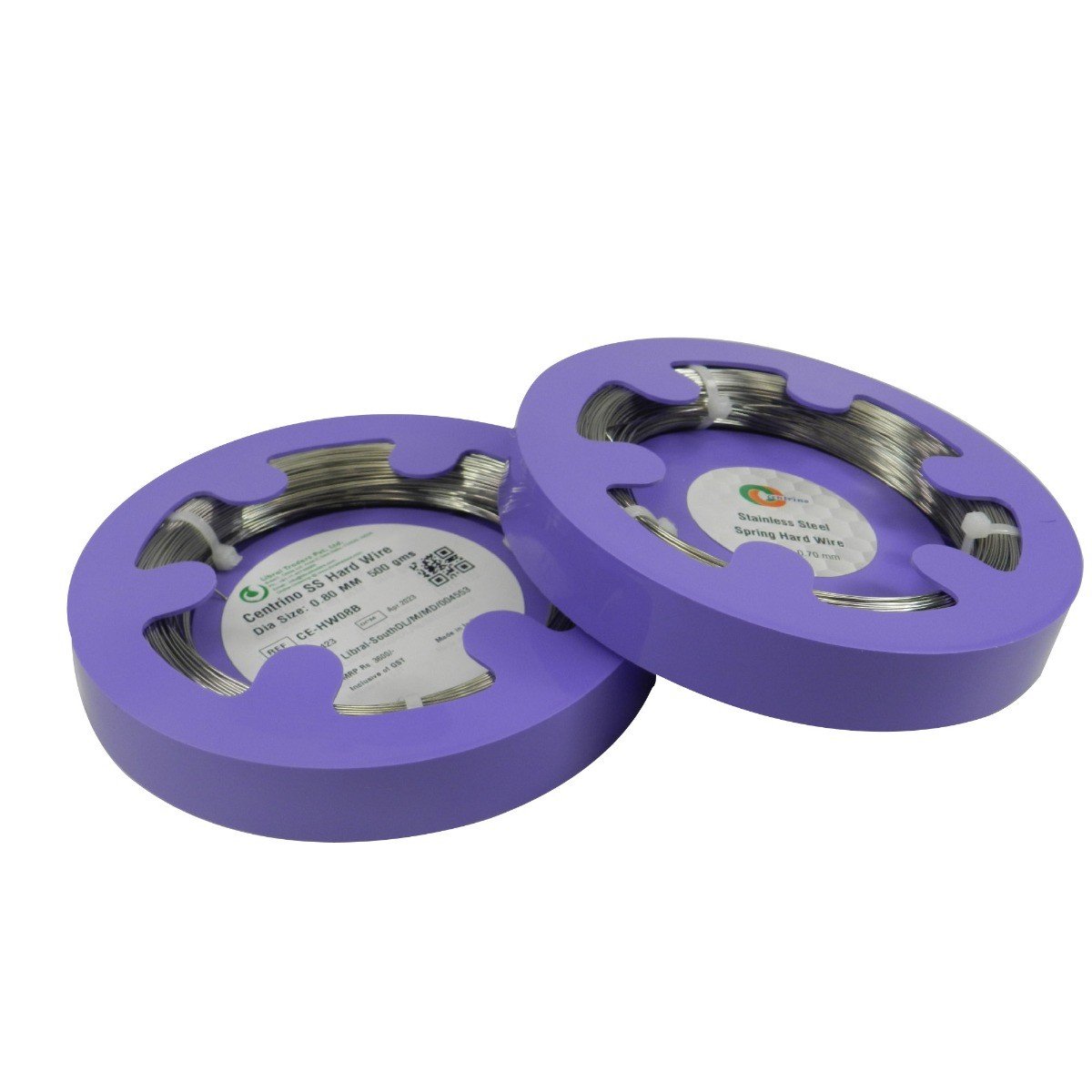 Centrino Lab Wire Round Spring Hard Wire, laboratory wire by Centrino, 0.90mm diameter, shown in coiled form with a metallic finish.