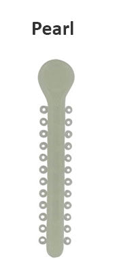 Centrino Ram Bagh low friction ligature stick ties in pearl color, designed for secure dental or medical device attachment.