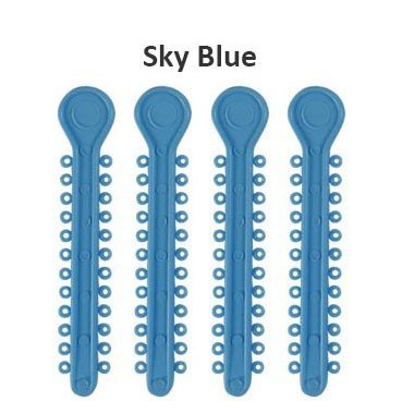 Centrino Ram Bagh low friction ligature stick ties in pearl color, designed for secure orthodontic appliance attachment.