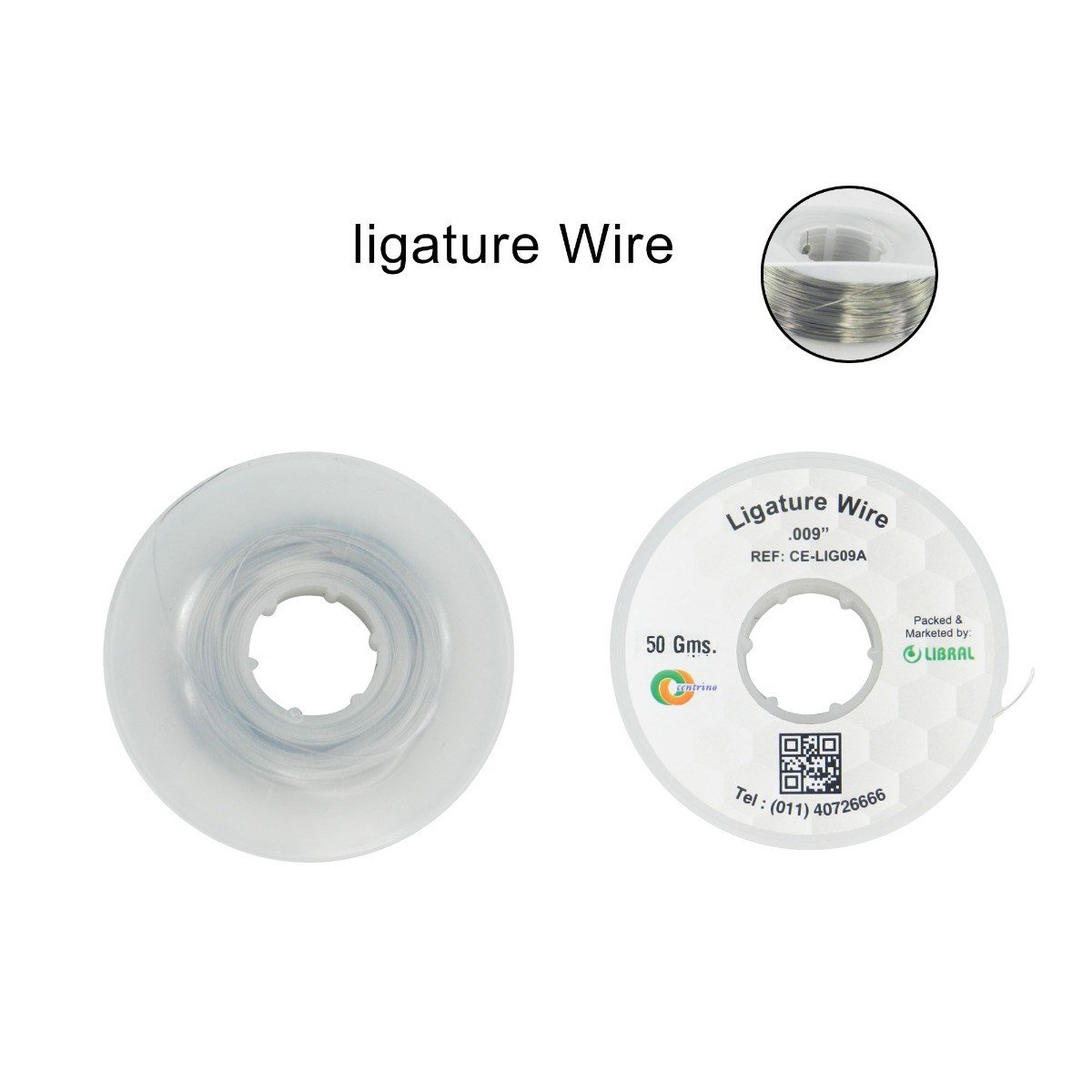 Centrino Dead-Soft Ligature Wire and Forms, lightweight dental wire for orthodontic use, in a clear packaging with branding.