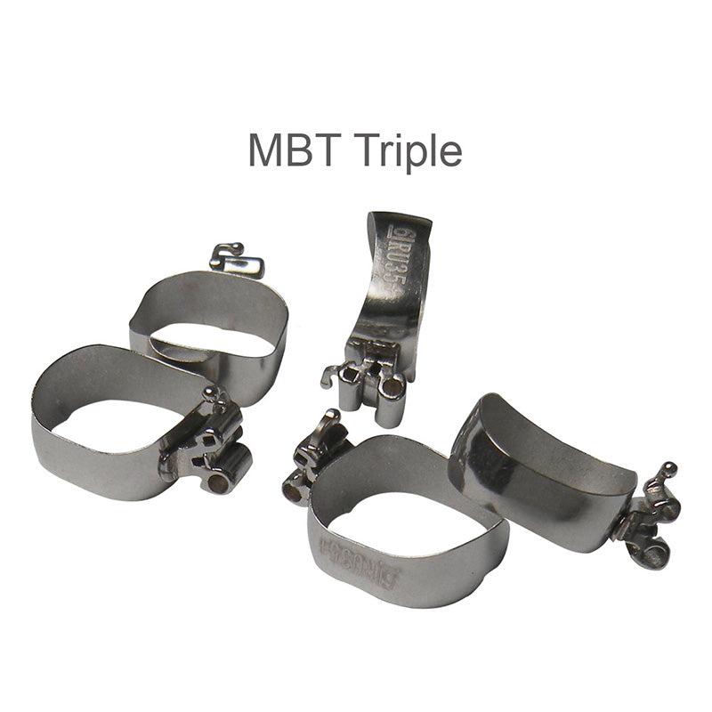 Centrino preformed molar bands with MBT 022 UTLd tubes, right side, 5-pack, used in orthodontic treatment.