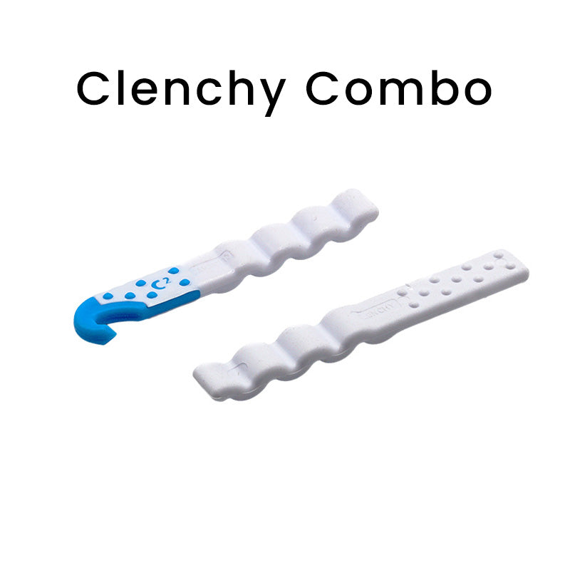 Clenchy Aligner Seater and Remover made of thermoforming material, shown in a close-up image with its textured surface.