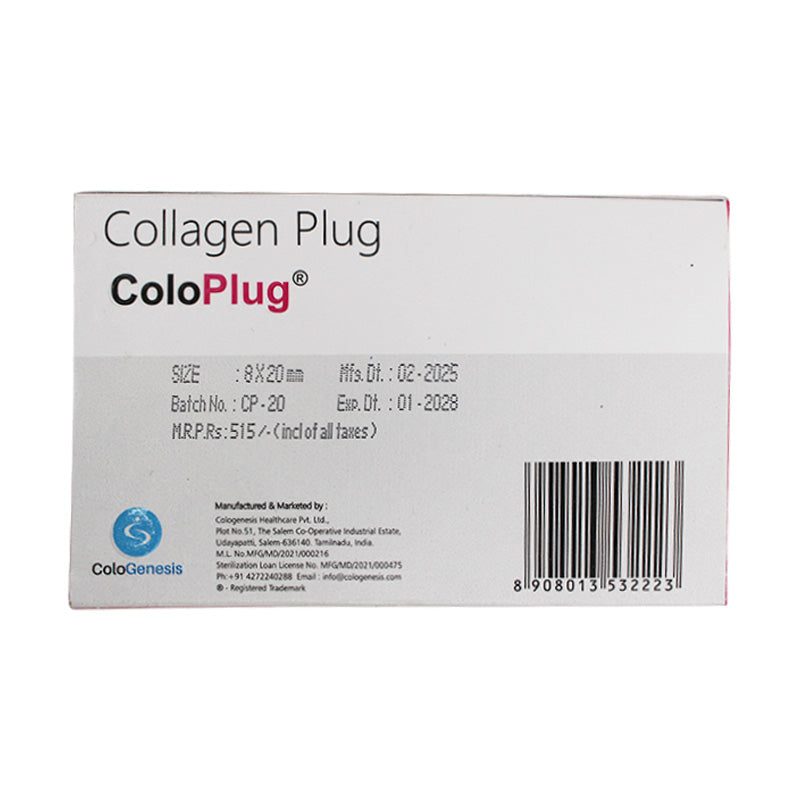 Cologenesis Colo Plug Sterile Resorbable Collagen Sponge - Libral Traders