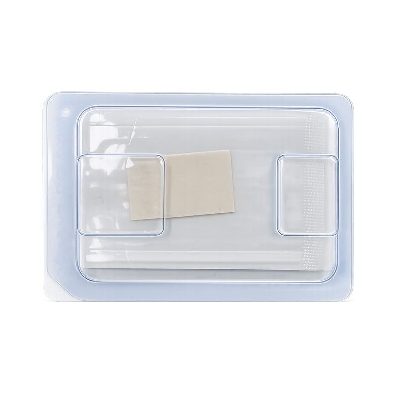 Sterile collagen sheet membrane and plug from Cologenesis Healthcare, used for dental or surgical applications.
