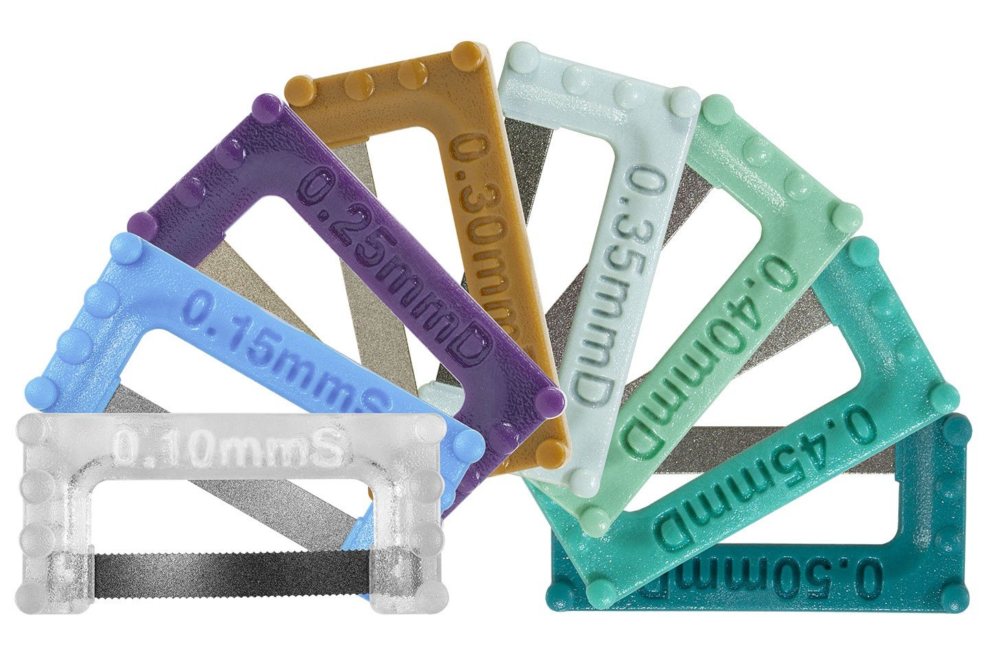 ContacEZ IPR Plus Strips System includes assorted IPR tools in an 8-pack for dental procedures, branded by ContacEZ.