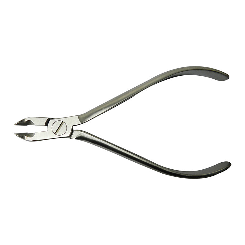 Dentaurum Orthodontics Ligature Cutter with 45-degree curved, premium stainless steel design for precise orthodontic wire cutting.