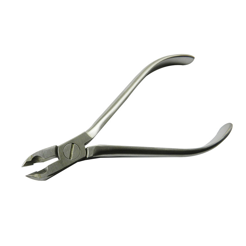 Dentaurum Orthodontics Ligature Cutter 45° curved premium dental tool for precise orthodontic wire cutting, shown with a curved blade.