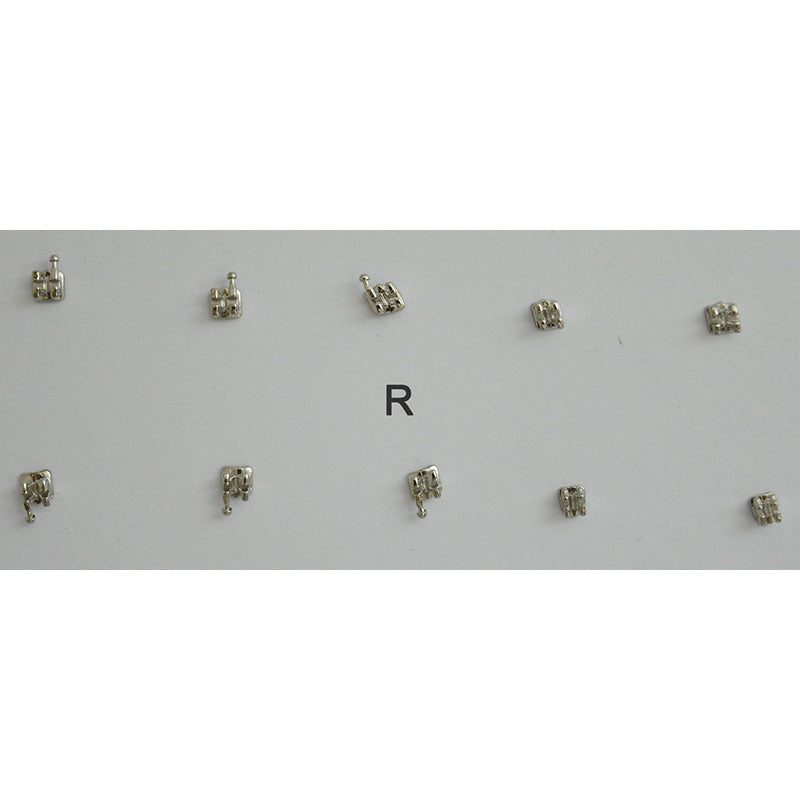 Set of 20 Dentaurum Discovery Smart Metal Brackets for orthodontic treatment, shown in a close-up image.