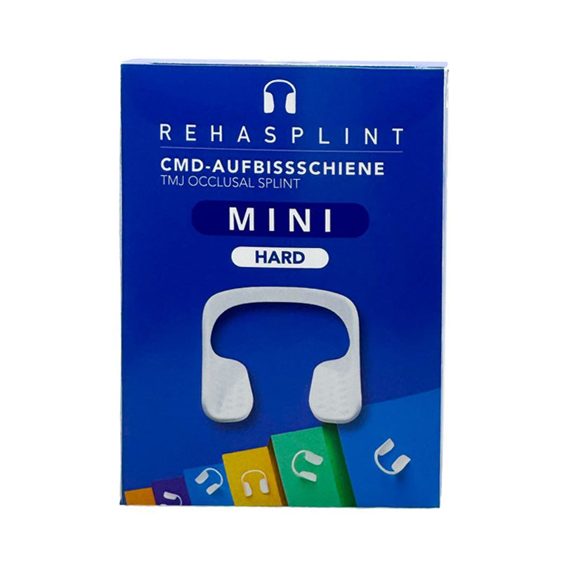 Dentrade Rehasplint dental splint trainer appliance in hard plastic, designed for dental therapy and splint training.