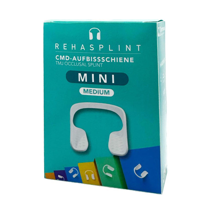Dentrade Rehasplint dental splint, a trainer appliance in hard material, designed for dental splint therapy.