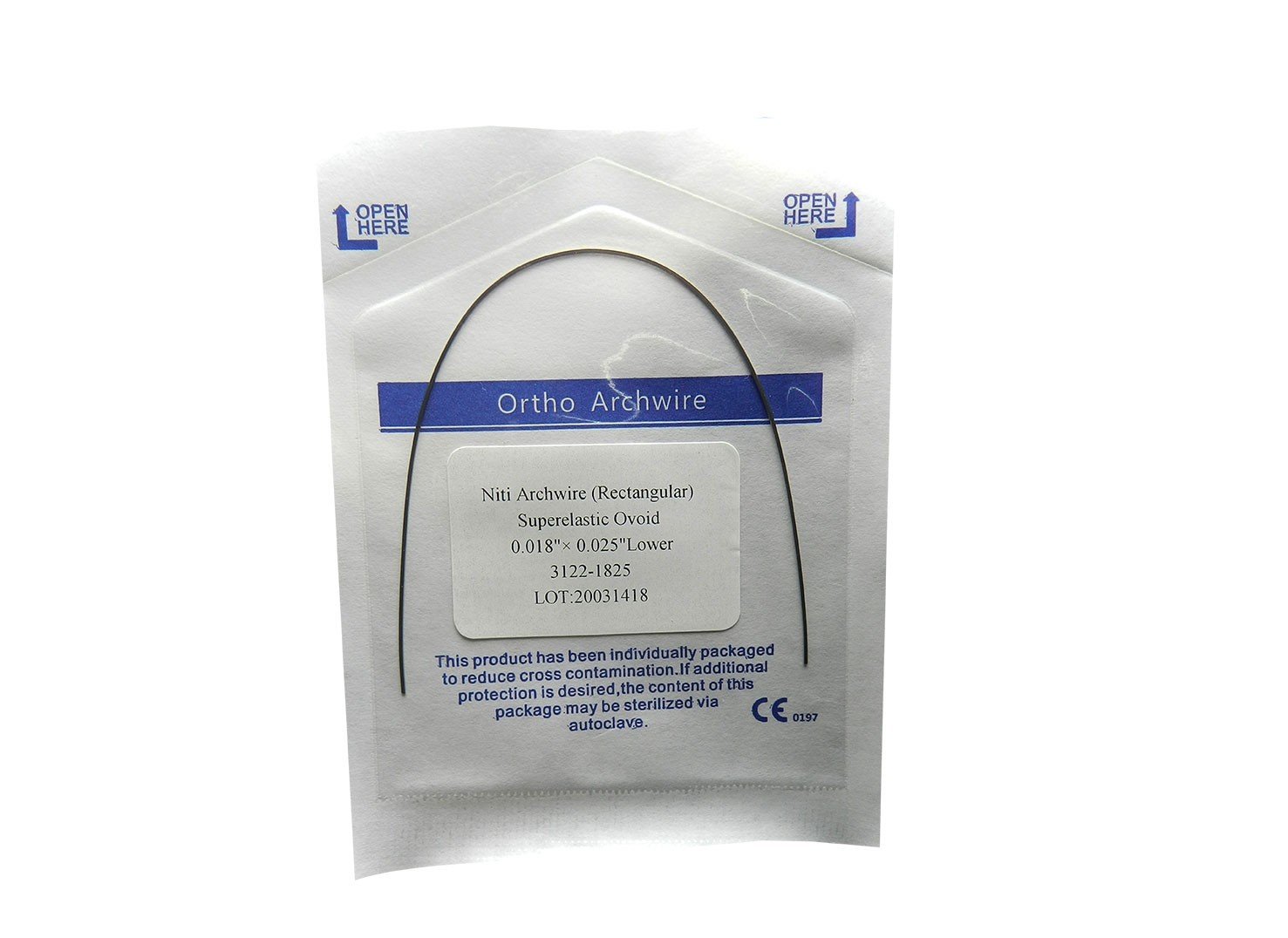Fox Nickel Titanium Ovoidform Solo orthodontic wire for upper teeth, flexible and durable orthodontic nickel titanium wire.