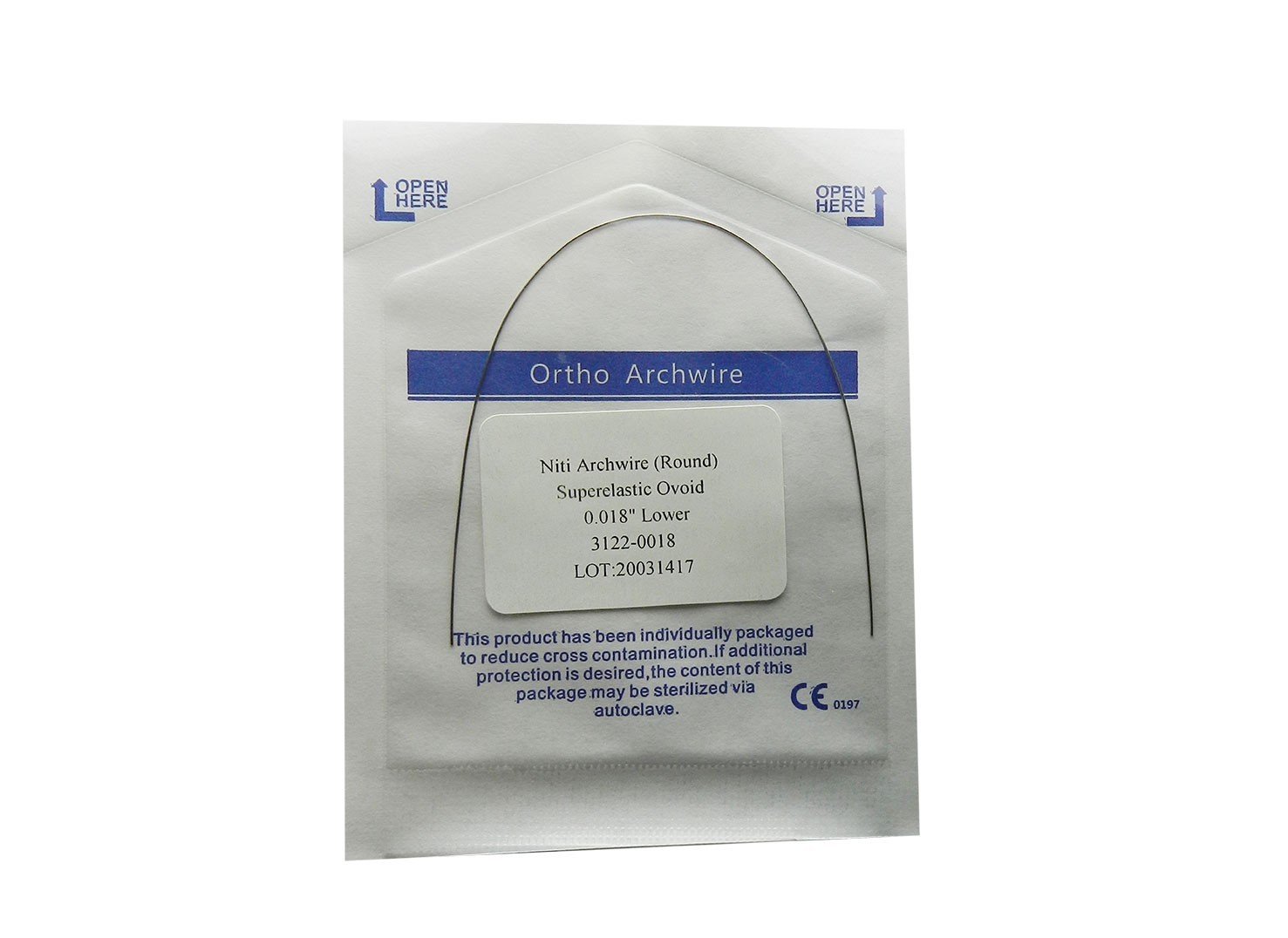 Fox Nickel Titanium Ovoidform Solo orthodontic wire for upper teeth, flexible and durable orthodontic nickel titanium wire.