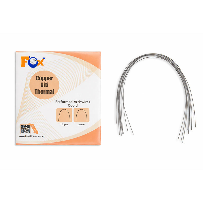 Fox Nickel Titanium Wires, Niti Tharmal Wire in Ovoidform shape, used for orthodontic or dental applications, shown in the image.