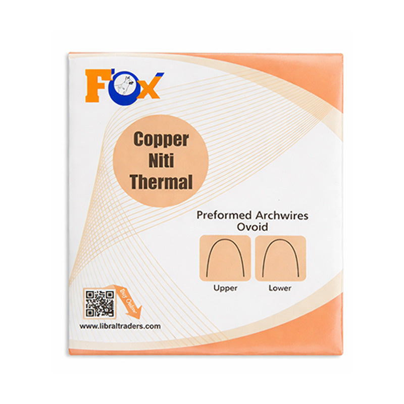 Close-up of Fox Niti Tharmal Wire Ovoidform, a nickel titanium orthodontic wire with ovoid shape used in dental treatments.