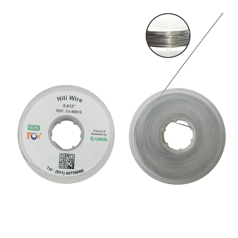 Fox Niti Wire in spool, 012 size, flexible nickel titanium wire for dental or orthodontic use, shown on a spool.