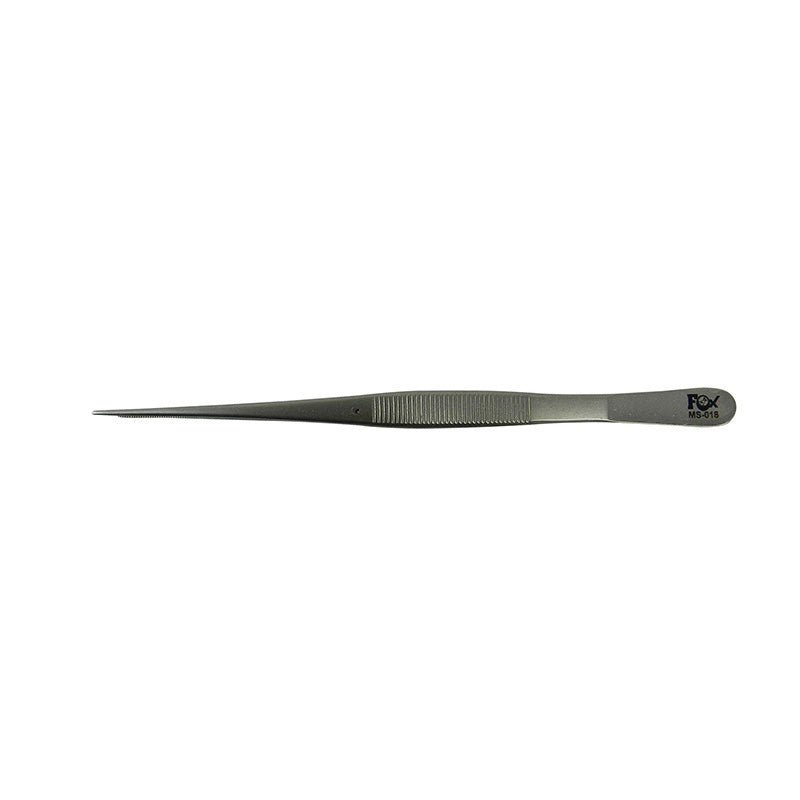 Fox Surgical fine plain cotton dressing forceps, 18cm (7 inches), stainless steel surgical instrument for precise wound care.