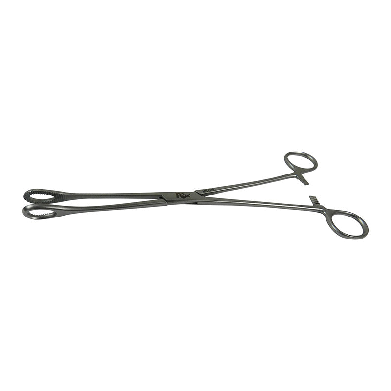 Fox Surgical Foerster Sponge & Dressing Forceps, 25 cm straight cotton forceps, stainless steel with ergonomic handles.