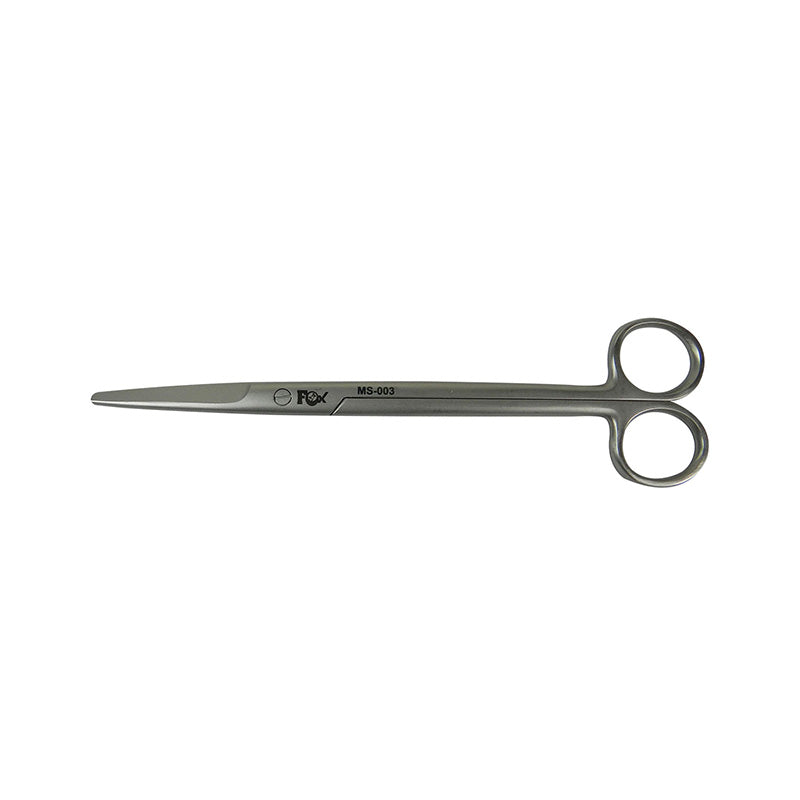 Straight Fox Mayo surgical scissors, 20 cm (8 inches), made by Fox Surgical, with stainless steel blades for precise cutting.