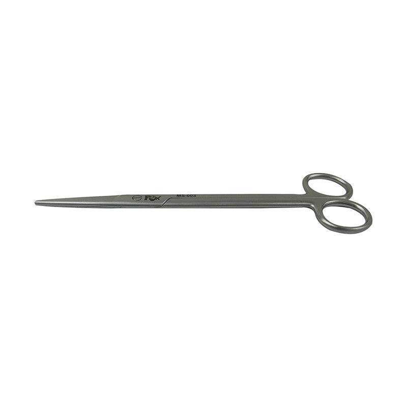 Straight Fox Mayo surgical scissors, 20 cm (8 inches), made by Fox Surgical, with stainless steel blades for medical procedures.