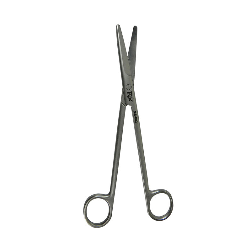 Straight Fox Mayo surgical scissors, 20 cm (8 inches), made by Fox Surgical, with stainless steel blades for precise cutting.