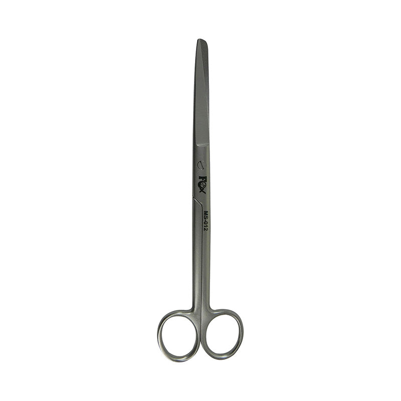 Curved Fox Surgical Metzenbaum scissors, 8-inch surgical scissors with fine tips for precise cutting in medical procedures.